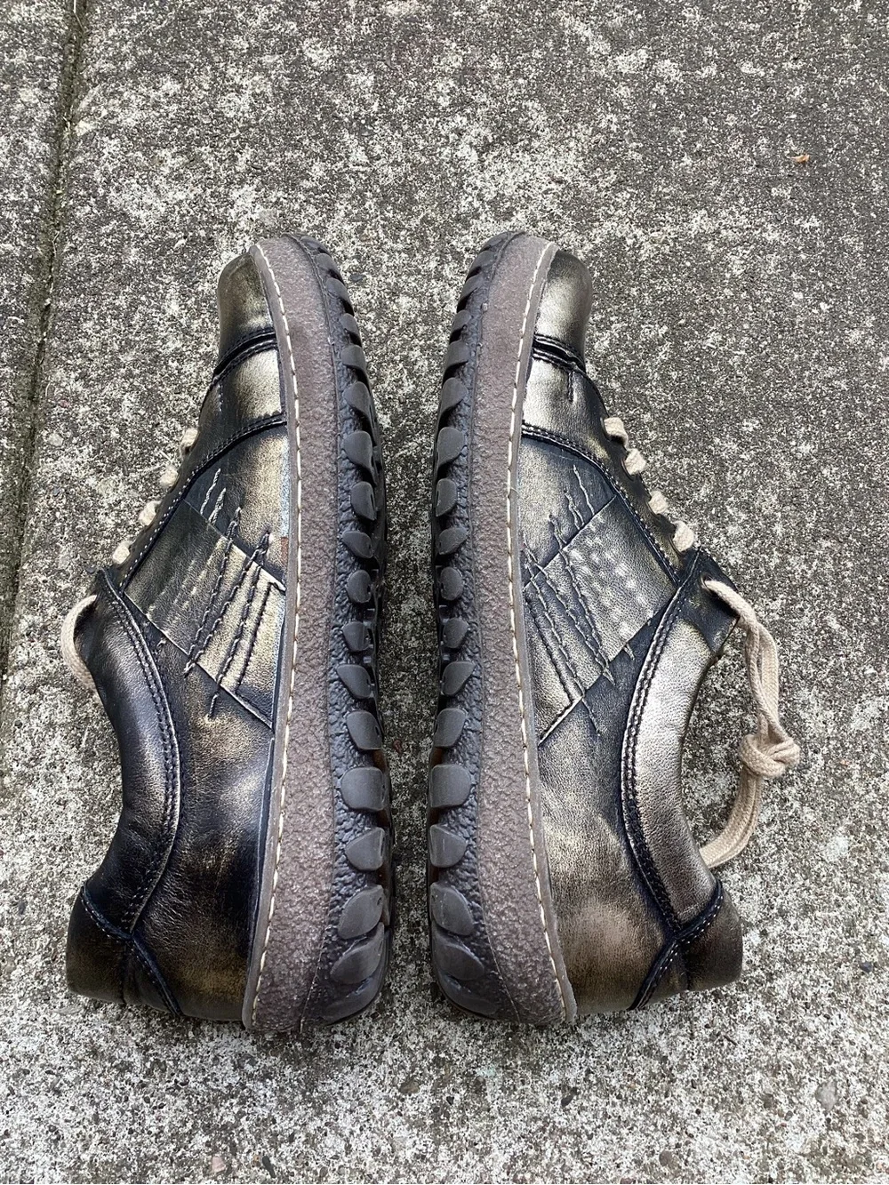 V‎ Italia Genuine Leather Bronze Metallic Comfort Walking Shoes EU 39 US 8.5